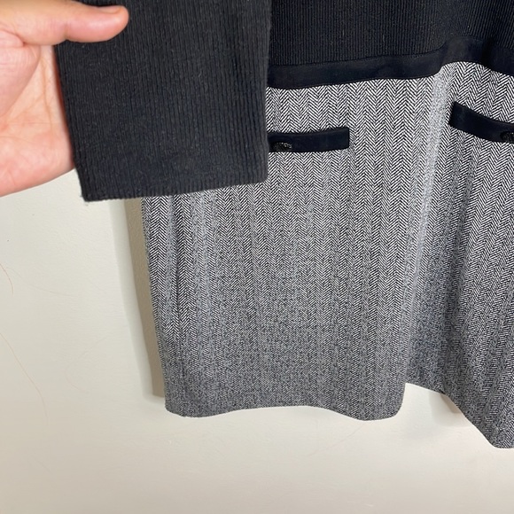 Karl Lagerfeld mock neck knit midi sweater dress herringbone print skirt size 14 - Picture 4 of 10